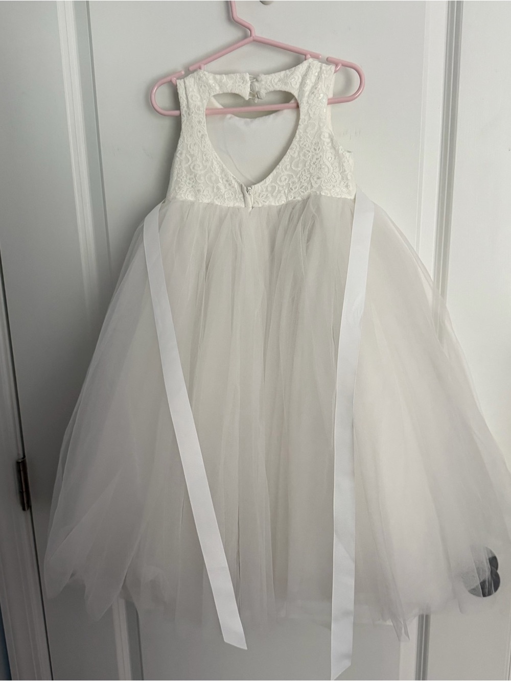 Toddler Girls' White Lace Flower Girl Dress - Picture 4 of 6